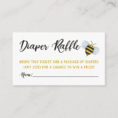 Watercolor Bee's Diaper Raffle Tickets Informatiekaartje (Voorkant)