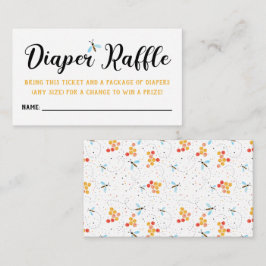 Watercolor Bee's Diaper Raffle Tickets Informatiekaartje