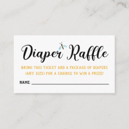 Watercolor Bee's Diaper Raffle Tickets Informatiekaartje