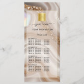 Watercolor Beige goud Prijslijst Menu (Voorkant)