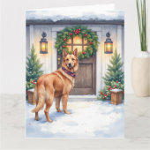 Watercolor Belgian Laekenois Farmhouse Christmas Kaart (Voorkant)