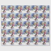 Watercolor Belgian Sheepdog Winter Christmas Cadeaupapier (Vlak)