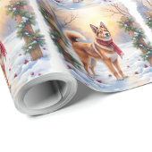 Watercolor Belgian Tervuren Garland Christmas Cadeaupapier (Rol Hoek)