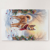 Watercolor Belgian Tervuren Garland Christmas Legpuzzel (Horizontaal)