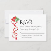 Watercolor Bellen/Kerst Huwelijk /RSVP Kaart (Voorkant)