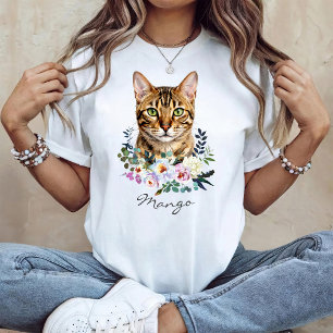 Watercolor Bengaalse Kat T-shirt