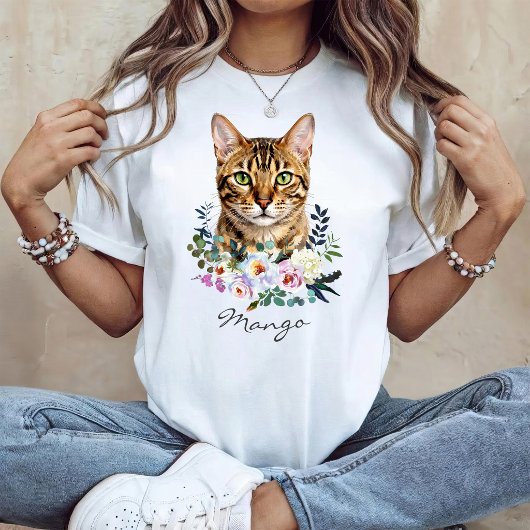 Watercolor Bengaalse Kat T-shirt