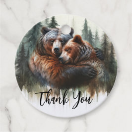Watercolor Beren Rustieke Wildernis Bruiloft Bedankjes Labels