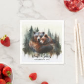 Watercolor Beren Rustieke Wildernis Bruiloft Servet (Insitu)