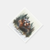 Watercolor Beren Rustieke Wildernis Bruiloft Servet (Hoek)