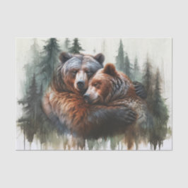 Watercolor Beren Rustieke Wildernis Bruiloft Tissuepapier