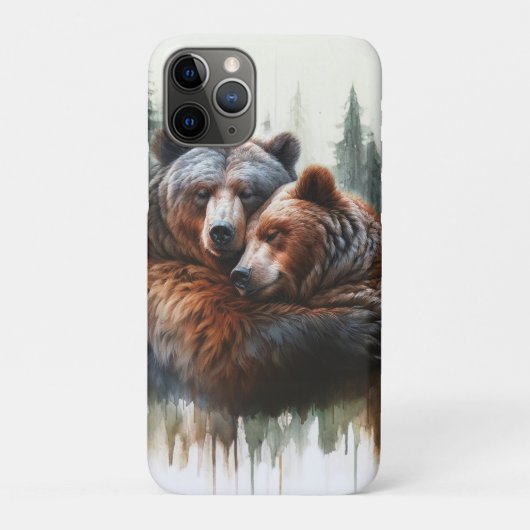 Watercolor Beren Rustieke Wildernis Case-Mate iPhone Case (Achterkant)
