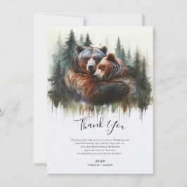 Watercolor Beren Rustieke Wildernis Dank Je Kaart