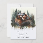 Watercolor-beren Rustieke Wildernis RSVP Kaart (Voorkant)
