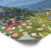 Watercolor Berg Baby Shower Welkom Bord Poster (Hoek)