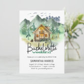 Watercolor Berg Bachelorette Weekend Kaart (Staand voorkant)