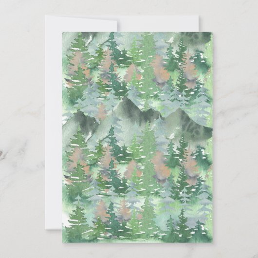 Watercolor Berg Bachelorette Weekend Kaart (Achterkant)