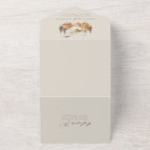 Watercolor Berg Bruiloft All In One Uitnodiging (Buitenkant)