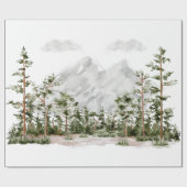 Watercolor Berg en Bos Cadeaupapier (Vlak)