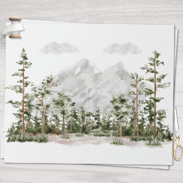 Watercolor Berg en Bos Cadeaupapier