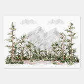 Watercolor Berg en Bos Inpakpapier Vel (Voorkant)