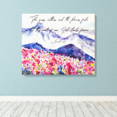 Watercolor Berg Geloofs Citaat Canvas Afdruk (Insitu (Houten vloer))