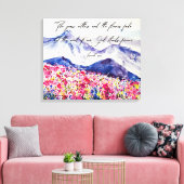 Watercolor Berg Geloofs Citaat Canvas Afdruk (Insitu (Woonkamer))