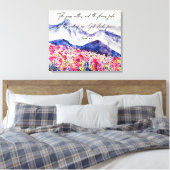 Watercolor Berg Geloofs Citaat Canvas Afdruk (Insitu (Slaapkamer))