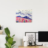 Watercolor Berg Geloofsquote Poster (Thuiskantoor)