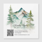 Watercolor Berg QR Code RSVP Magnetische Kaart Magnetische Uitnodiging (Voorkant)