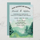 Watercolor Berg Trouw Uitnodiging (Voorkant / Achterkant)