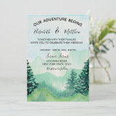 Watercolor Berg Trouwkaart Kaart (Staand voorkant)