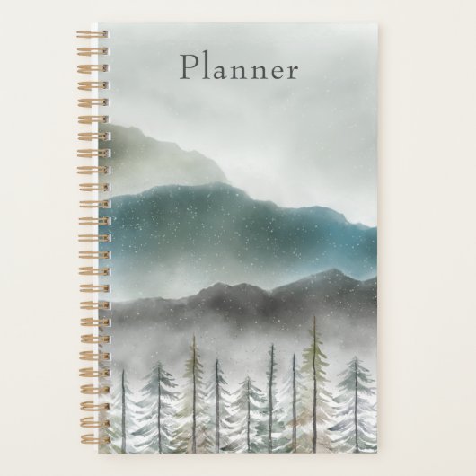 Watercolor Berg Zachte Kaft Planner  (Voorkant)
