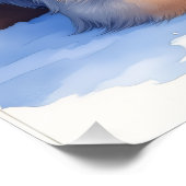 Watercolor Bergamasco Shepherd Cabin Christmas Perfect Poster (Hoek)