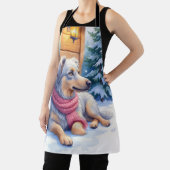 Watercolor Bergamasco Shepherd Cabin Christmas Schort (Insitu)