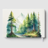 Watercolor Bergen Bruiloft Gastenboek (Achterkant)