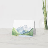 Watercolor bergen Dank je Bedankkaart (Achterkant)