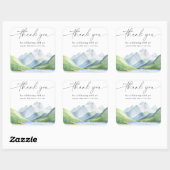 Watercolor bergen Dank je Vierkante Sticker (Vel)