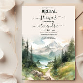 Watercolor Bergen En Dennenbos Bruidsdouche Kaart