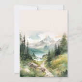 Watercolor Bergen En Dennenbos Bruidsdouche Kaart (Achterkant)