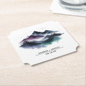 Watercolor Bergen Kartonnen Onderzetters (Gekanteld)