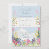 Watercolor Bergen met Wilde Bloem Frame Kaart (Voorkant)