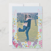 Watercolor Bergen met Wilde Bloem Frame Kaart (Achterkant)