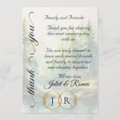 Watercolor Bergen, Monogram & Dank je wel Menu (Achterkant)