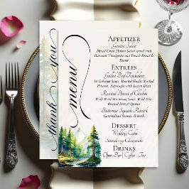 Watercolor Bergen, Monogram & Dank je wel Menu