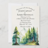 Watercolor Bergen, QR Code & Monogram - Blauw Kaart (Voorkant)