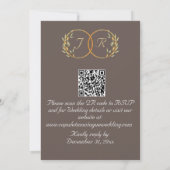 Watercolor Bergen, QR Code & Monogram - Mocha Kaart (Achterkant)