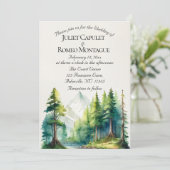 Watercolor Bergen, QR Code & Monogram - Smaragd Kaart (Staand voorkant)