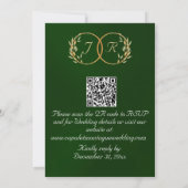 Watercolor Bergen, QR Code & Monogram - Smaragd Kaart (Achterkant)