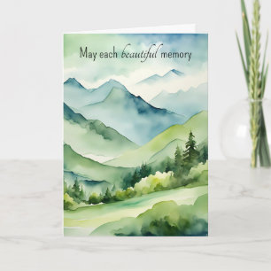 Watercolor Bergen Sympathie Kaart